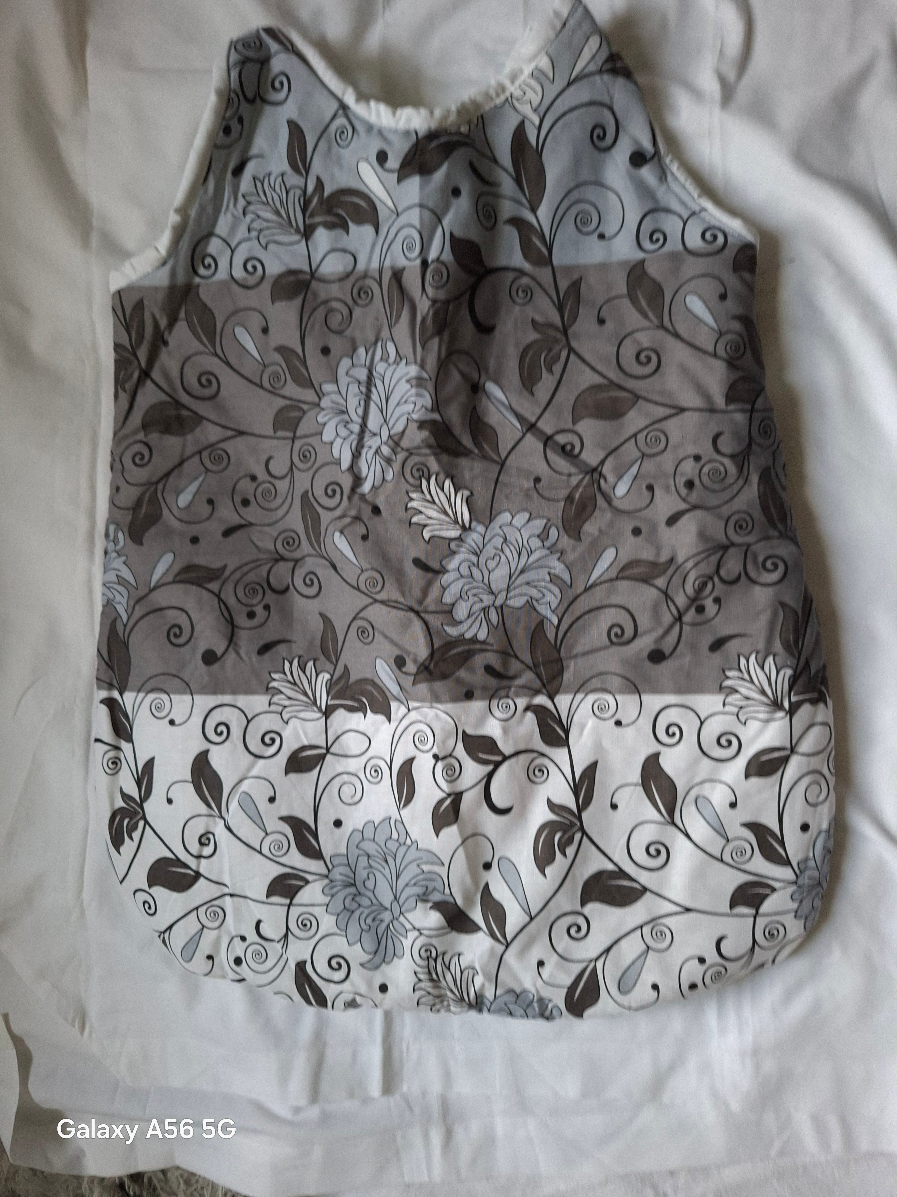 Gigoteuse Bébé - Coton Blanc et Wax Blanc Fleuri (0-3 mois)