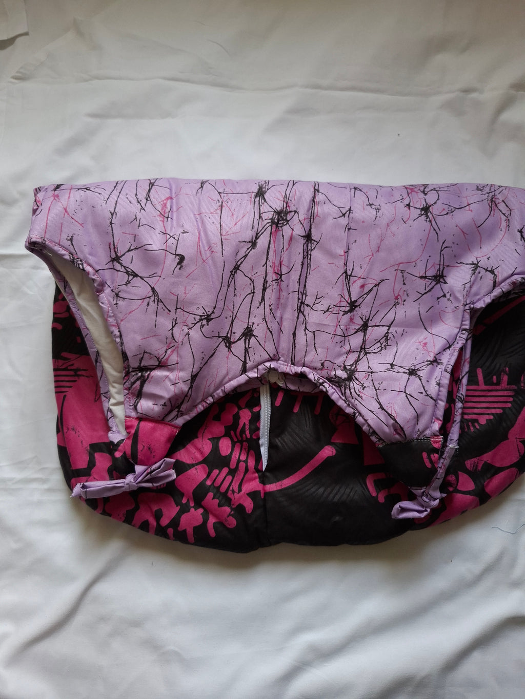 Gigoteuse Bébé - Coton Blanc et Wax Fuchsia Fleuri (0-3 mois)