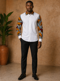 Chemise Homme Prestige - Blanc & Manches Wax