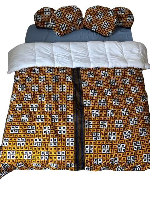 AMARA – Couette Double Face Wax Géométrique Marron 140x200