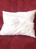Coussin Carré Coton Blanc et Soie Fleurie - 45x45cm