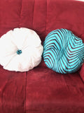 Coussin Décoratif Rond Chevron Bleu Ciel - Ø 129 cm