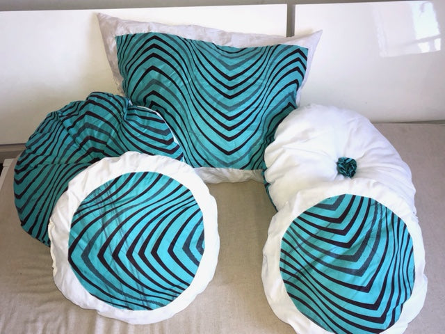 Ensemble de 5 coussins décoratifs wax zèbre