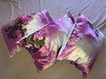 Lot de 3 coussins rectangulaires soie d'Afrique fleurie