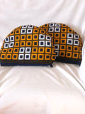 Coussin Décoratif Géométrique Jaune Marron - Demi-Rond 83x39cm