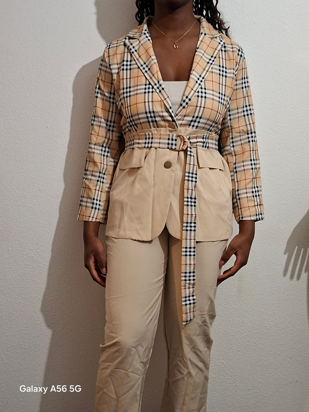 Ensemble Veste & Pantalon Femme avec Ceinture