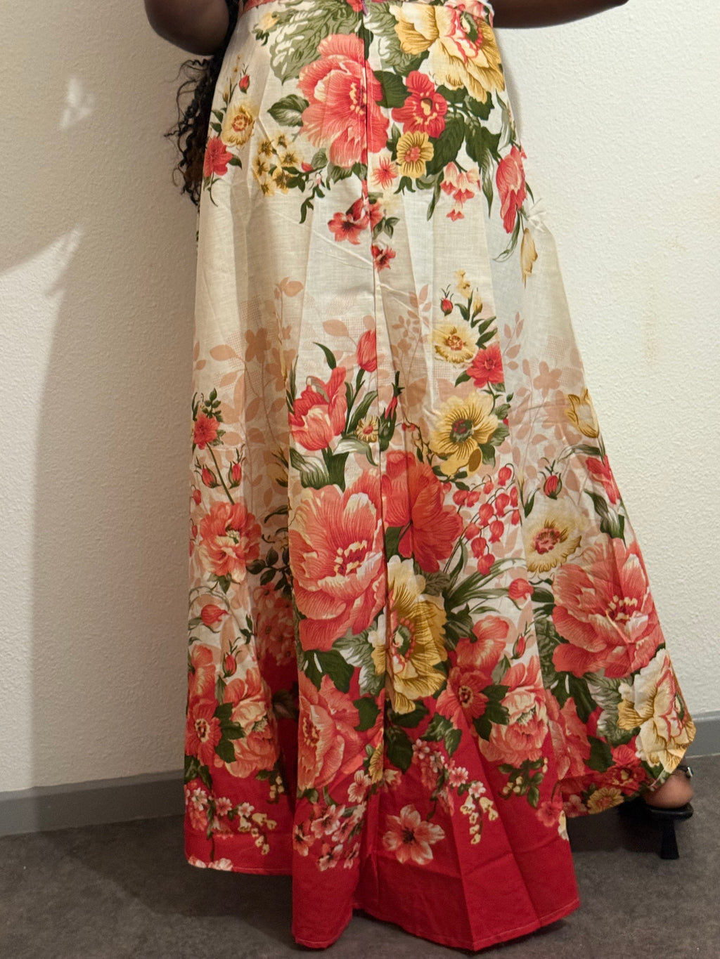 Jupe Fleurie Longue et Large taille 3XL