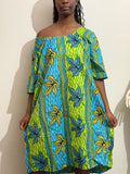 Robe Oversize Été - Wax Fleuri Blanc