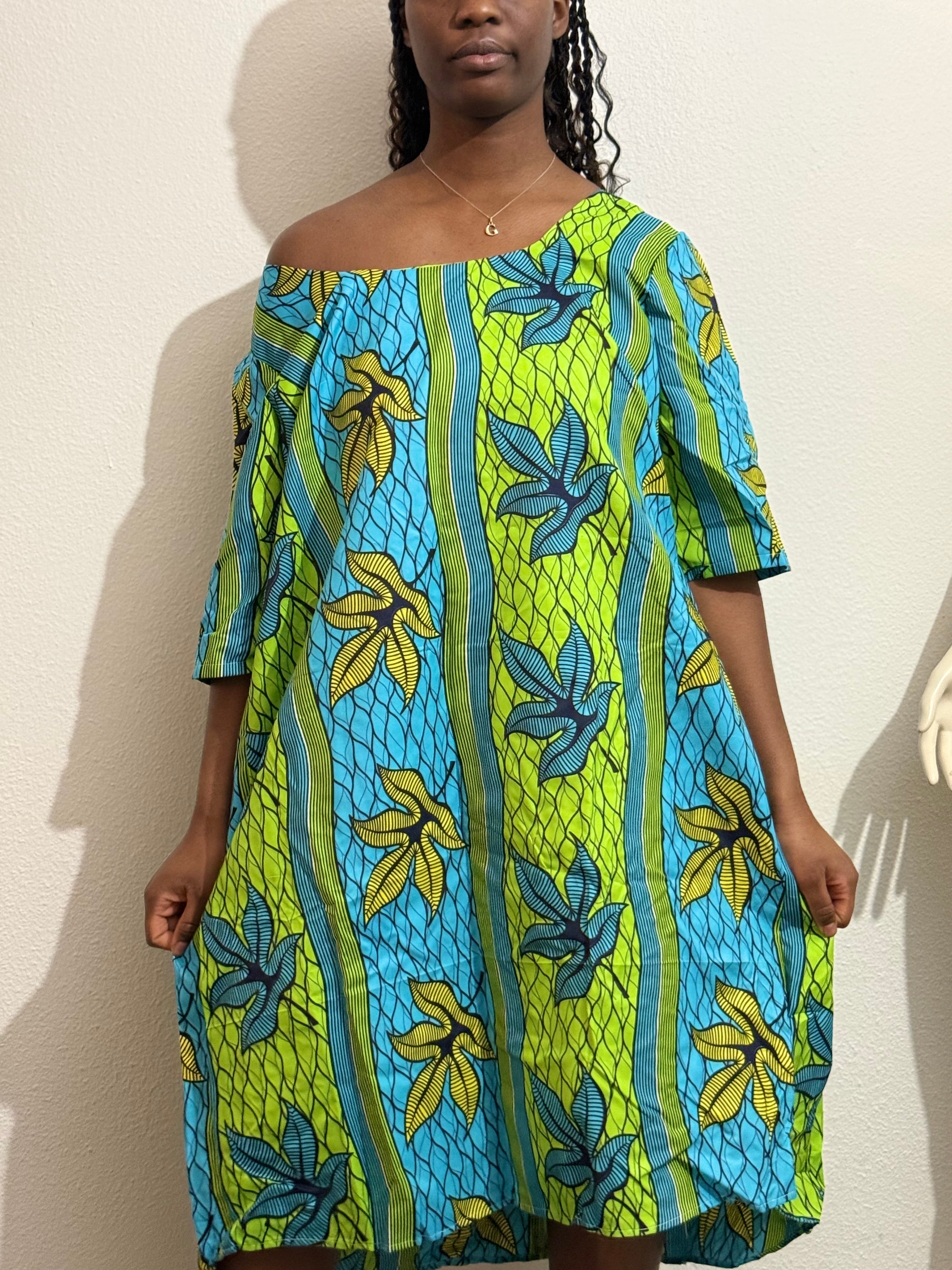 Robe Oversize Été - Wax Fleuri Blanc