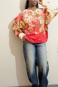 Blouse Fluide Oversize - Jardin de Roses & Poignets Crème