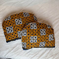 Coussin Décoratif Géométrique Jaune Marron - Demi-Rond 99x49cm